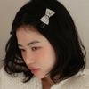 [2set] Bow Cubic Hair Pin - White