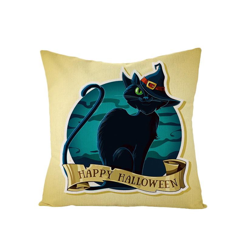 New Home Furnishings Halloween Polyester Pillow Case Home Pumpkin Ghost Fire Cushion Waist Pillow Case