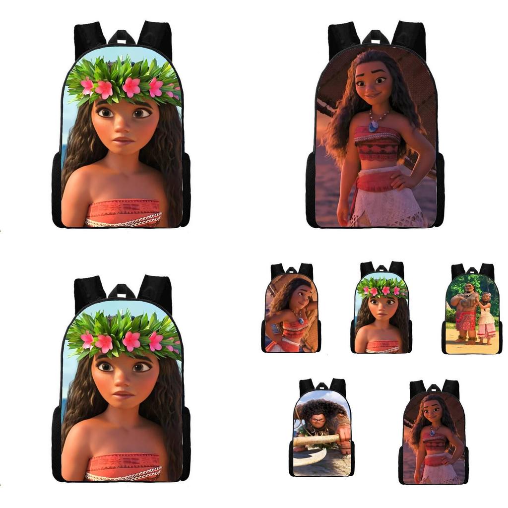 Moana Ocean Theme School Backpack With Waterproof Oxford Fabric For Elementary Students