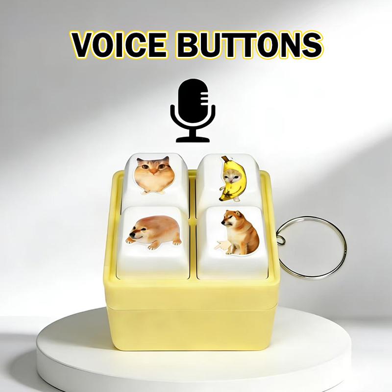 Mechanical Keyboard Fidget Keychain Clicker Toy Stress Relief Sound Button Keycap Toy For Kids Adults Anxiety Relief Gift