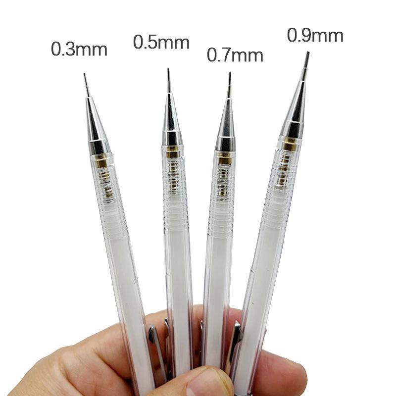 Simple Transparent Mechanical Pencil 0.3 0.5 0.7 0.9Mm Automatic Pencil Lead Refill Art Painting Writing Supplies Stationery