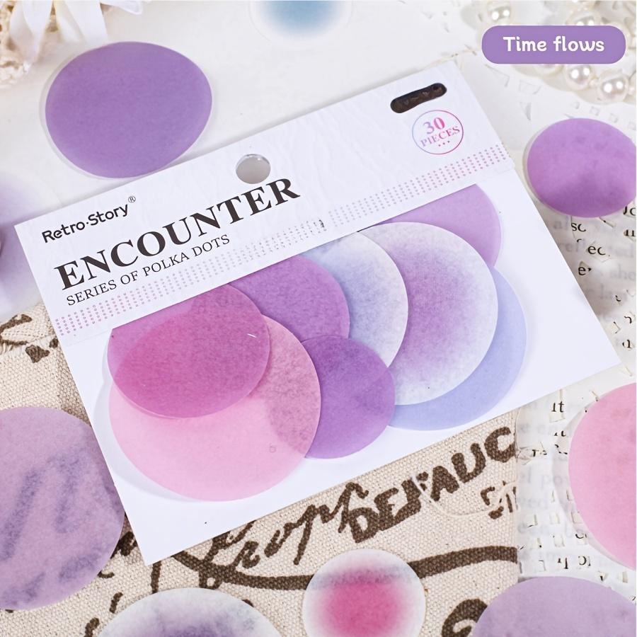 

30pcs Encounter Series Geometric Washi Stickers, Mixed Colors, Self-Adhesive Round Decorative Paper for Scrapbooking & Crafts