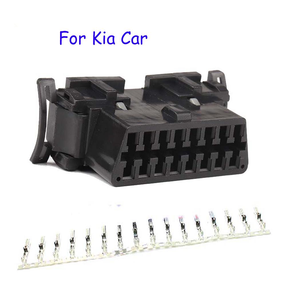 OBD Plug + Terminal + Insert OBD OBD2 Female Connector J1962f Plug OBD 2 16 PIN with Terminal Suitable for Most Car