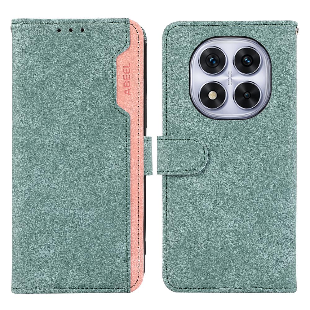 

ABEEL Чехол для Xiaomi Redmi Note 14 Pro 5G/Poco X7 5G Кожаный откидной чехол для телефона с цветной вставкой Блокировка RFID Baby Blue