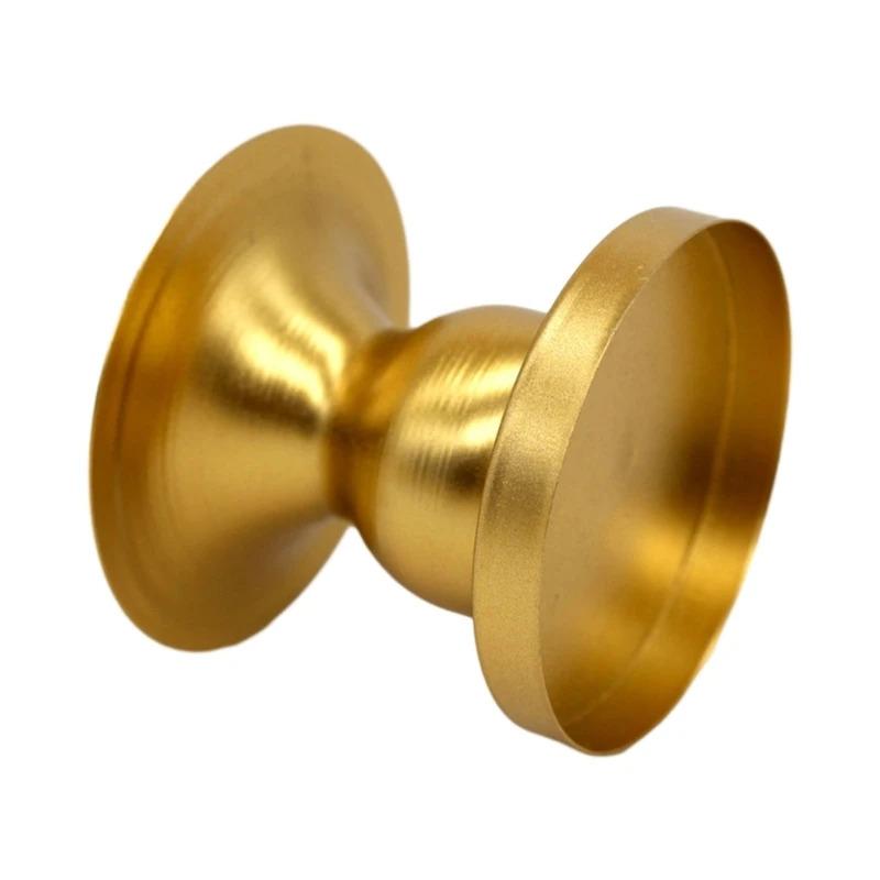 Golden Wrought Iron Candlestick - Column-Style Candle Holder, Decorative Round Base, Photography Prop & Home Decor Item