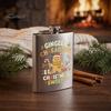 Festive Patterned Drinking Cup Beer Barrel Flask, 8oz Stainless Steel Oil Drum Shaped Flask with Small Gift for Christmas Prints Outdoor Camping Party
