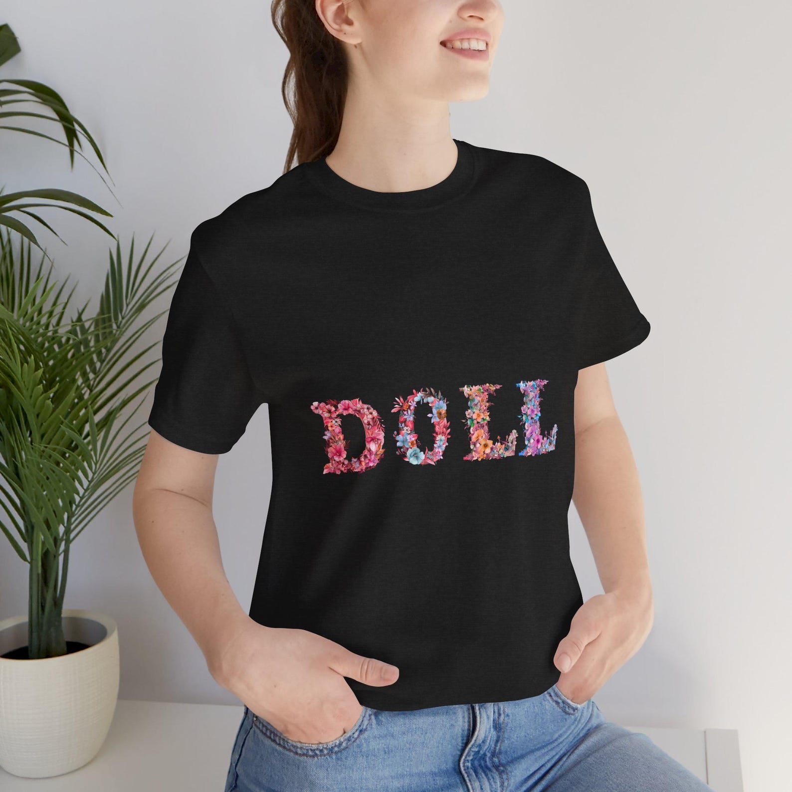 Floral DOLL Graphic Tee | Unisex, Vintage Style Bella and Canvas XL