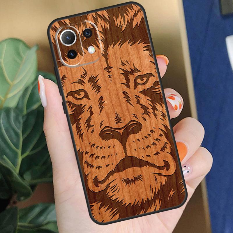 

Deer Lion Elephant Wood Animal Case For Xiaomi 15T 14T 13T Pro 14 15 Ultra 17 Pro Max POCO X7 F8 Pro X5 X6 F5 F6 F7 Coque POCO F6 Pro