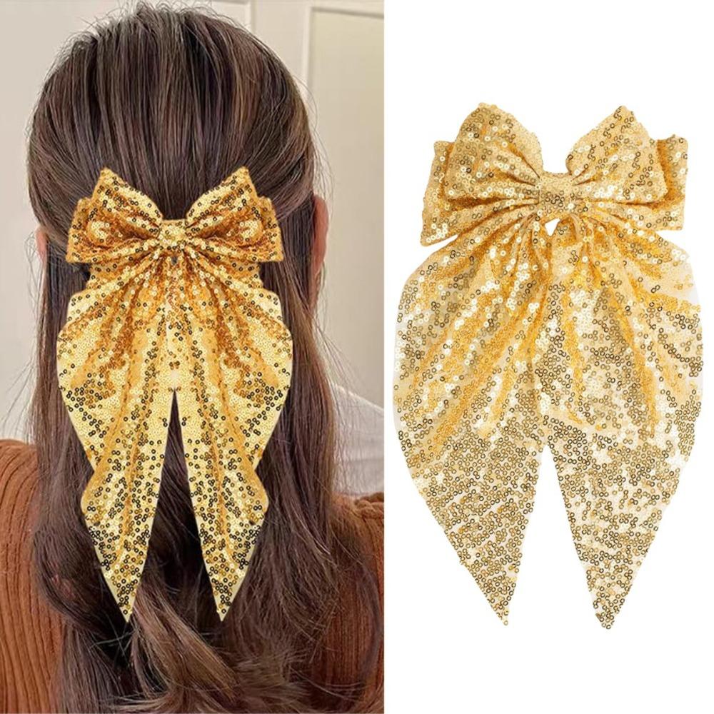 Big Bows Sequin Bow Hair Clip Handmade Bowknot Hair Accessories Party Accessories