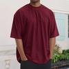 Summer Men's Fashion Loose Round Neck Solid Color All-match Short-sleeved T-shirt