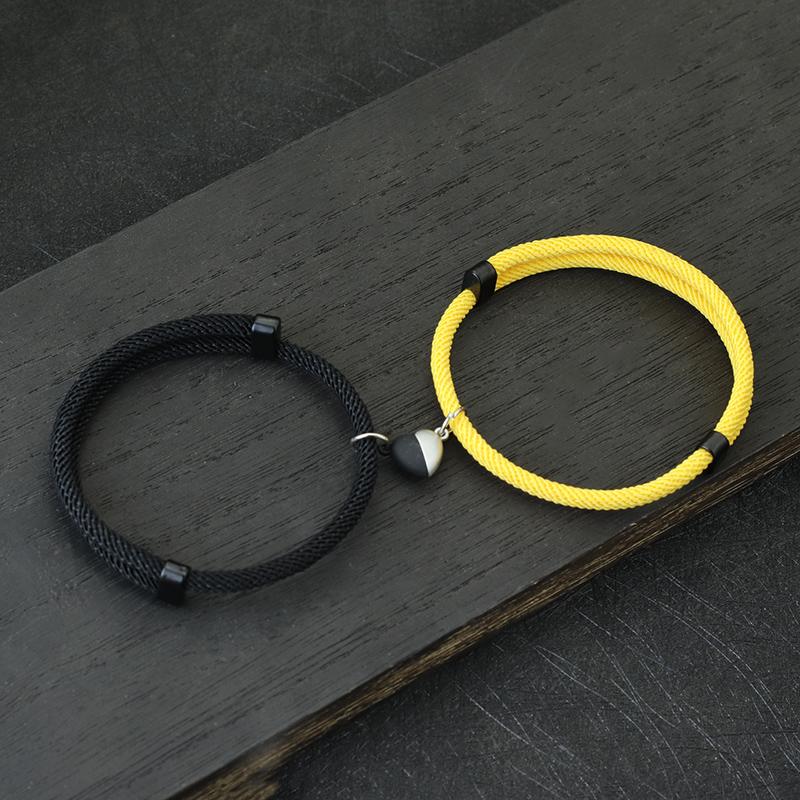 Romantic Magnet Couple Bracelet Valentine Day Gift Adjustable Friendship Rope Braclet 2Pcs/Set Paird Matching Braslet Pulsera
