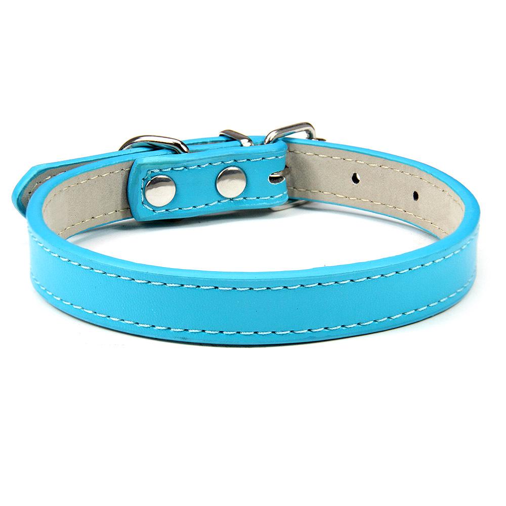 Pet PU Leather Collar & Leash for Small to Medium Dogs & Cats – Solid Color Necklace