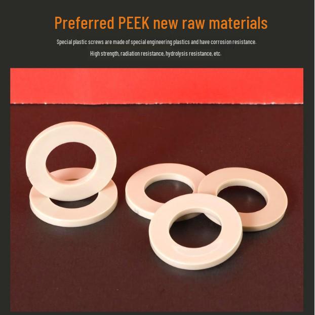 PEEK High-Temp Resistant Hex Nut, Corrosion & Insulation Resistant, Acid & Alkali Resistant, National Standard M3-M16, In Stock, Fast Shipping. M2 Nut