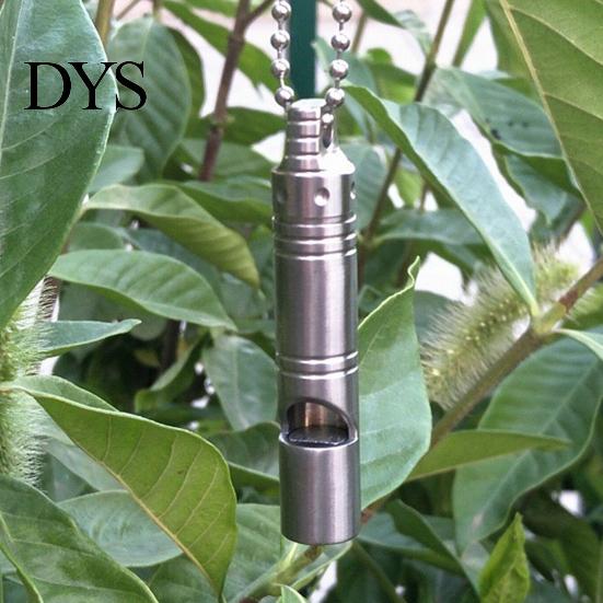 Personal Safety Device Titanium Alloy Emergency Whistle High-decibel Sound Compact Size Keychain Portable Survival with Neck Chain Mini