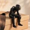 Home Office Decoration 3D Printed Motorcycle Rider Figurine, Thinking Statue Shelf Car Dashboard Accessory Sitter for Decoration, Enthusiasts