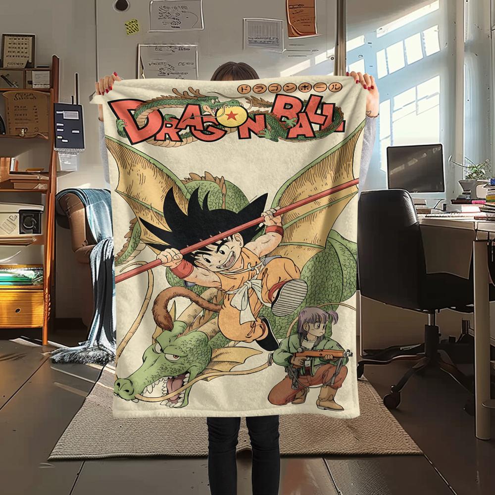 Dragon Ball character Print Flannel Blanket High quality Comfortable for All Seasons Home Decor Warmth and Comfort Perfect for Christmas Gifts