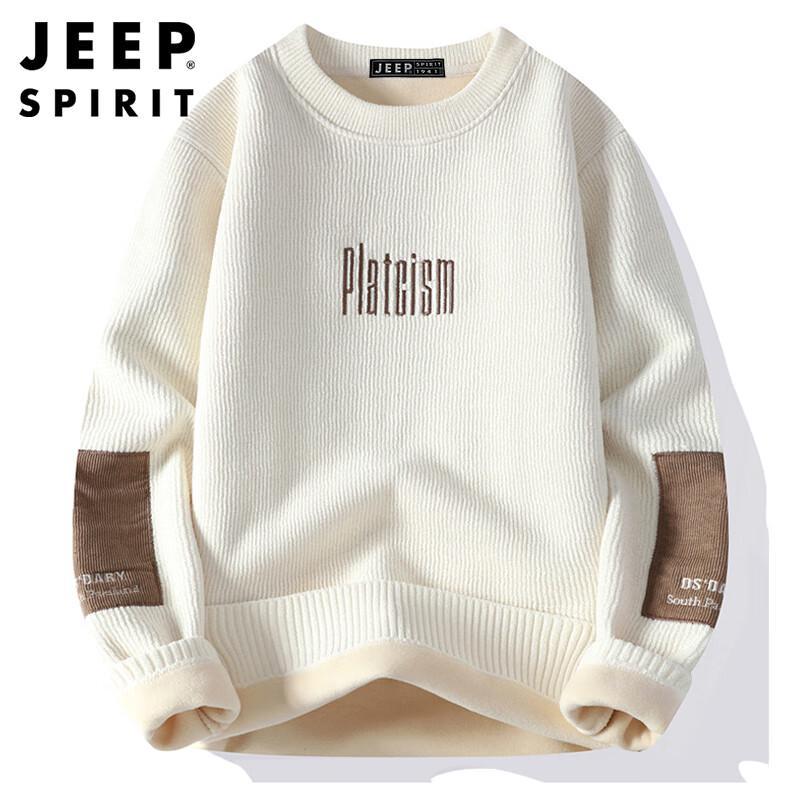 JEEP SPIRIT Men's Fleece Lined Knit Pullover Sweater