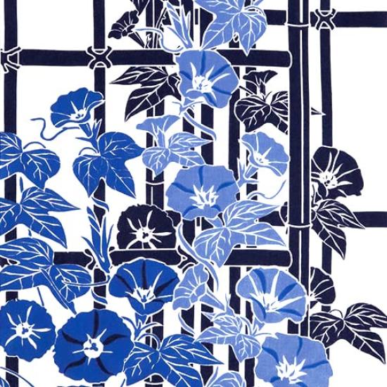 Someno Anbo Hand Towel Bamboo Fence and Morning Navy Authentic Made in 35cm x 100cm "Sometsuke Glory" Blue, Dyed, 100% Cotton, Tokuoka, Japan,