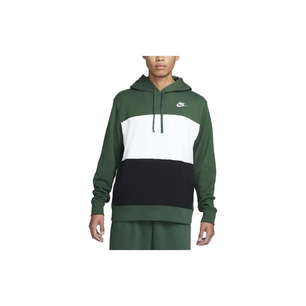 Nike Club Fleece Color Block Hoodie Men Hoodies Cold-Fir-Green FB7416-323