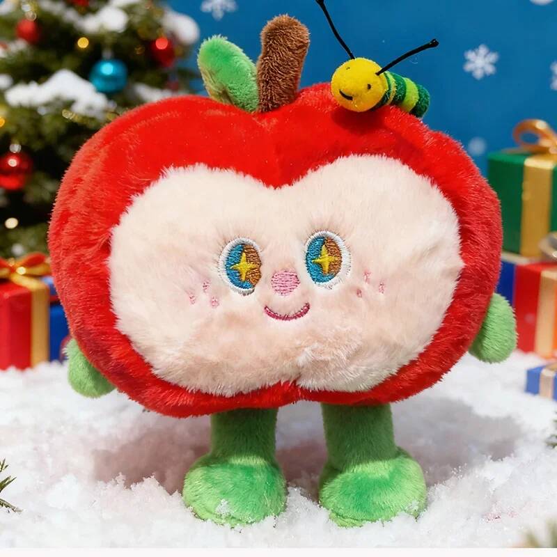 TK Popular Surprise Red Apple Gift Plush Doll Apple Hiding Bugs Doll Creative Pendant Keychain Girl Gift Xmas Surprise Gift