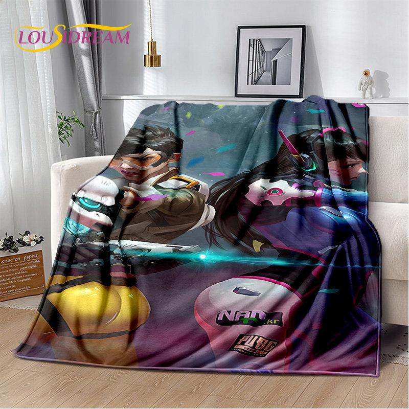 Overwatch Game Gamer DVA  Reaper Soft Plush Blanket,Flannel Blanket Throw Blanket for Living Room Bedroom Bed Sofa Picnic Kid 3D