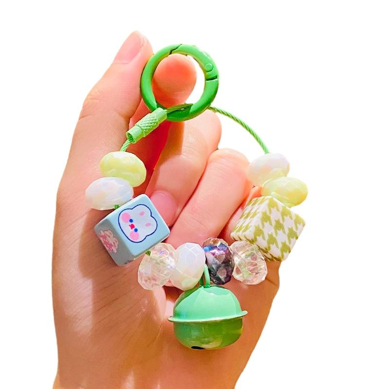 Crystal Bell Cute Beaded Keychain Car Key Ring Bag Pendant Decoration Hanging