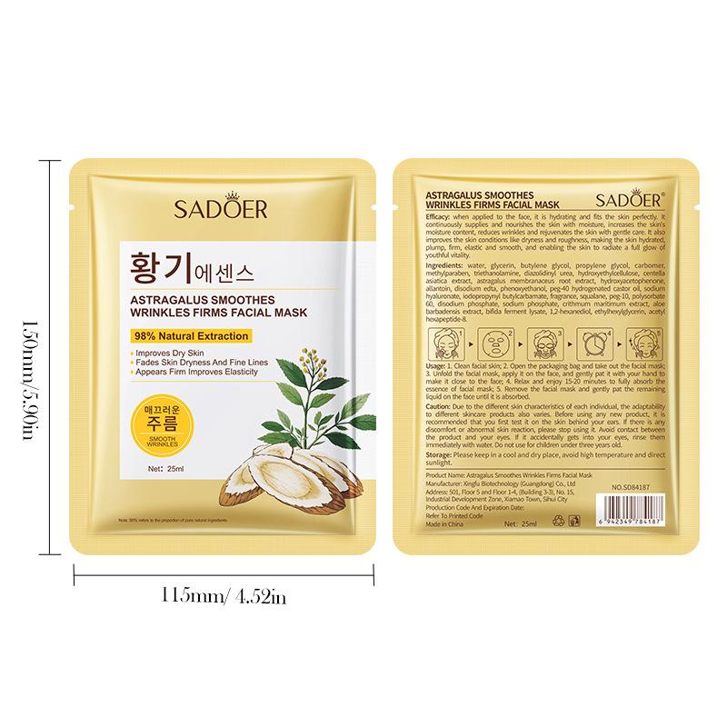 3pcs Astragalus Brightening Mask 25ml Moisturizing Moisturizing Essence Skin Mask Skin Care Products