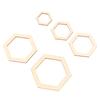 205Pcs Hexagonal Wooden Cutouts 5 Sizes Light Durable Odourless Blank Wood Pieces for Decoration