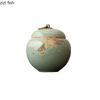 Ru Kiln Ceramic Tea Jar Sealed Jar Creative Koi Small Capacity Green Tea Black Tea Storage Jar Portable Household Storage Jars