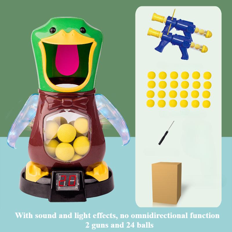 Hungry Shooting Duck Toys Air-Powered Soft Bullet Gun Electronic Scoring Hit Sound Effects Funny Battle Games Kids Toys Gifts