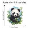 Tecknad söt röd panda som äter bambu toalettsits klistermärke badrumsdekor avtagbar vattentät dekal