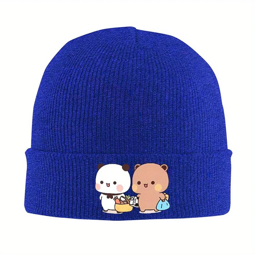 New pc Cute Bubu And Dudu Go To Grocery Together Bonnet Hats Knit Hat Unisex Unisex Retro Thermal Beanie Hats Autumn Kpop Gra
