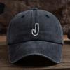 Fashionable Baseball Cap with Letter J Printed On It Casual Fishing Cap Travel Sun Visor Duckbill Hat