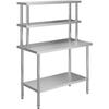 VidaXL Kitchen Work Table with Shelf 120x60x150 Cm Stainless Steel