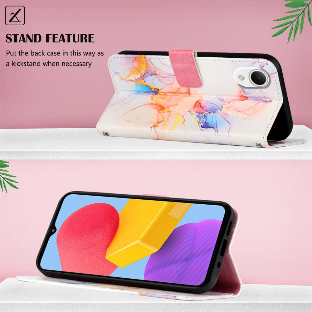 Suitable for Samsung A23 Japanese Version of Marble Flip Leather Case Samsung A22 Magnetic Insertion Card Leather Case