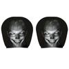2Pcs Black Car Seat Cover Scary Face Printing Car Headrest Protector Car Headrest Cover  Halloween