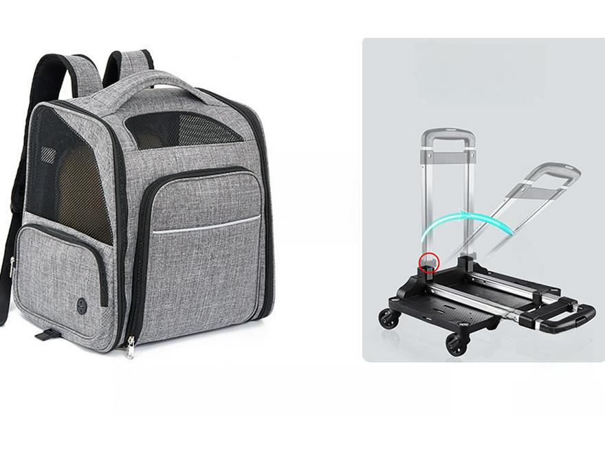 New Large Capacity Double Expansion Pet Backpack - Oxford Cloth Expandable Cat Carrier Bag