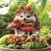 Bohemian-Stil Kristall-Igel-Familie Gartenlogo, Blumentopf-Füllung Dekoration, humorvolle Tier-Themen-Außendekoration