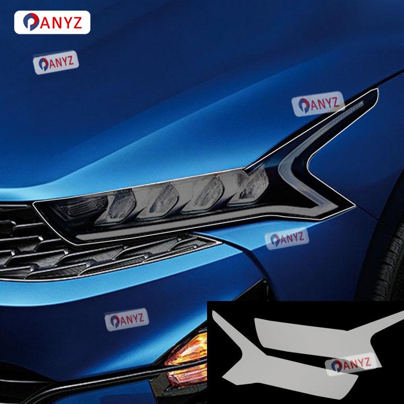 2 Pcs Car Headlight Protective Film Headlamp Restoration Transparent Black TPU Sticker For Kia DL3 K5 - Accessories