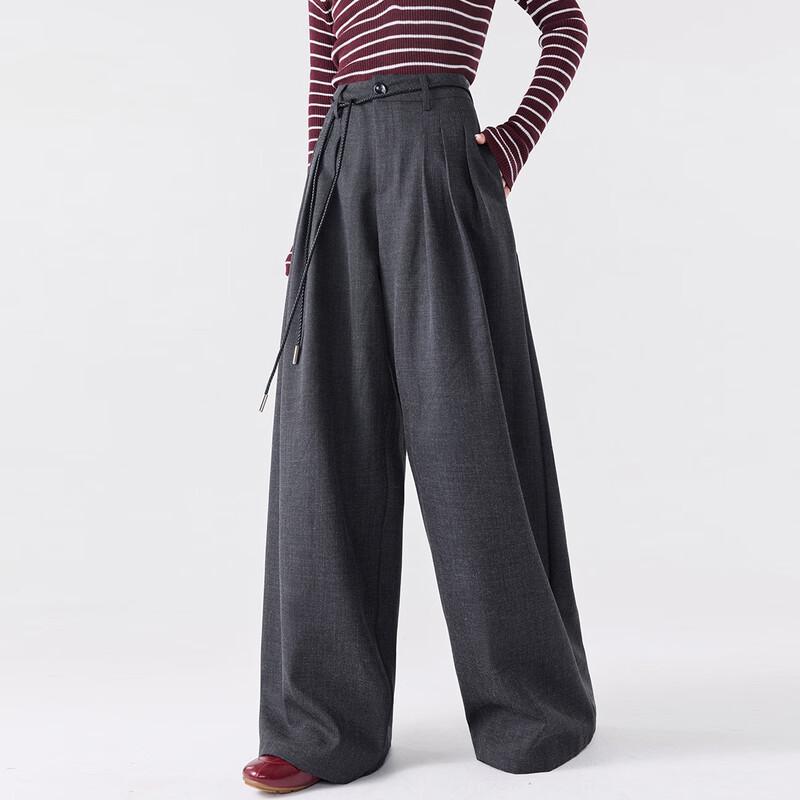 FivePlus Women's Loose Draped Wide-Leg Cropped Pants