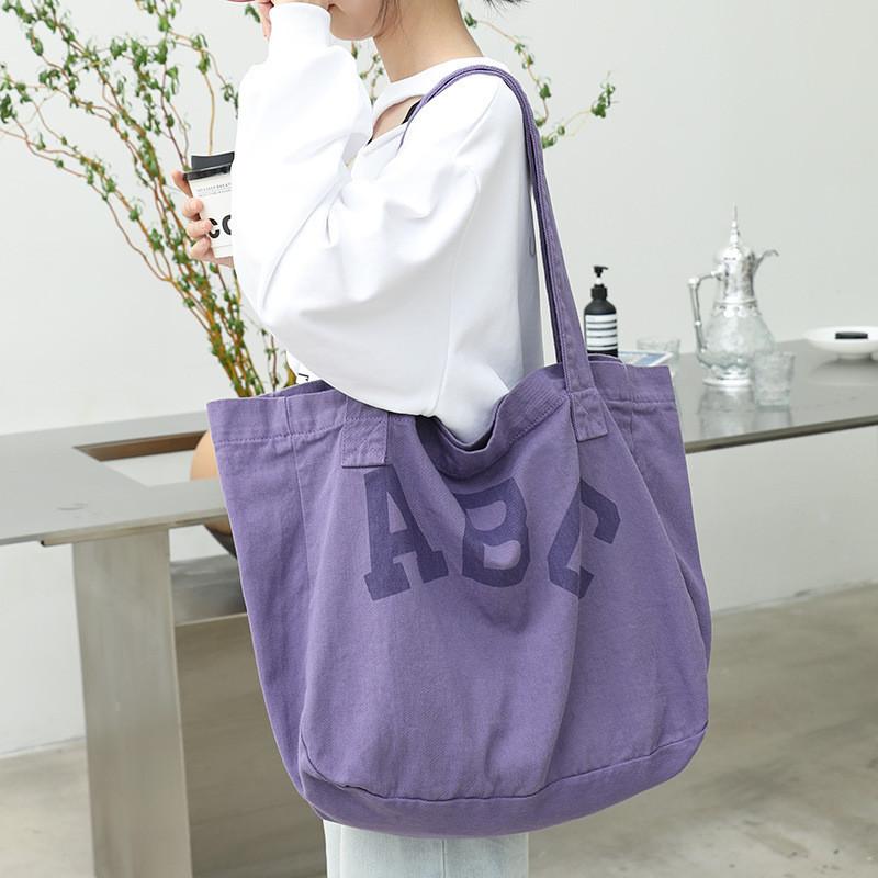 

IELGY Японская повседневная холщовая сумка, модная сумка с буквенным принтом фиолетовый