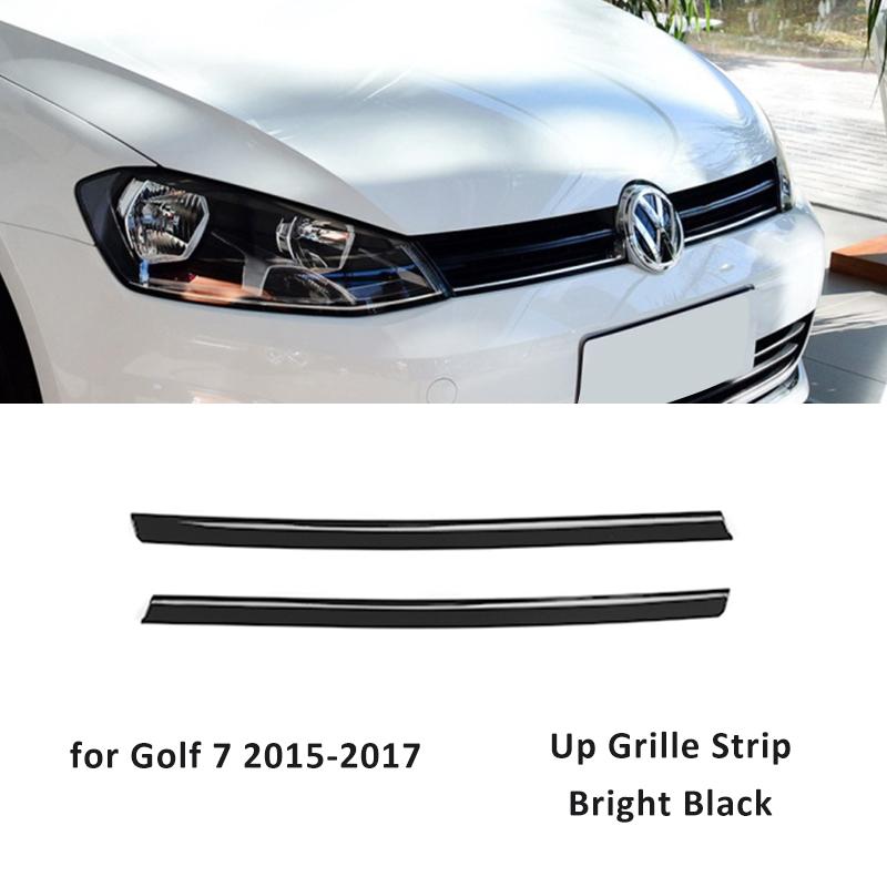 2/3pcs for Golf 7 7.5 Rline Car Grille Decorative for VW Bright Black Logo Cover Up Grille Strips Car Stickers Auto Accessories
