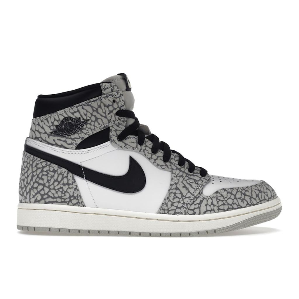 Air Jordan 1 Retro High OG White Cement Unisex Sneakers Grey Tech-Grey Muslin DZ5485-052
