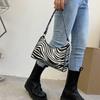 Fashi Zebra Print Women Luxury Handbag PU Leather Simple Underarm Shoulder Bags Female Daily Design Clutch Totes Purse Pouch