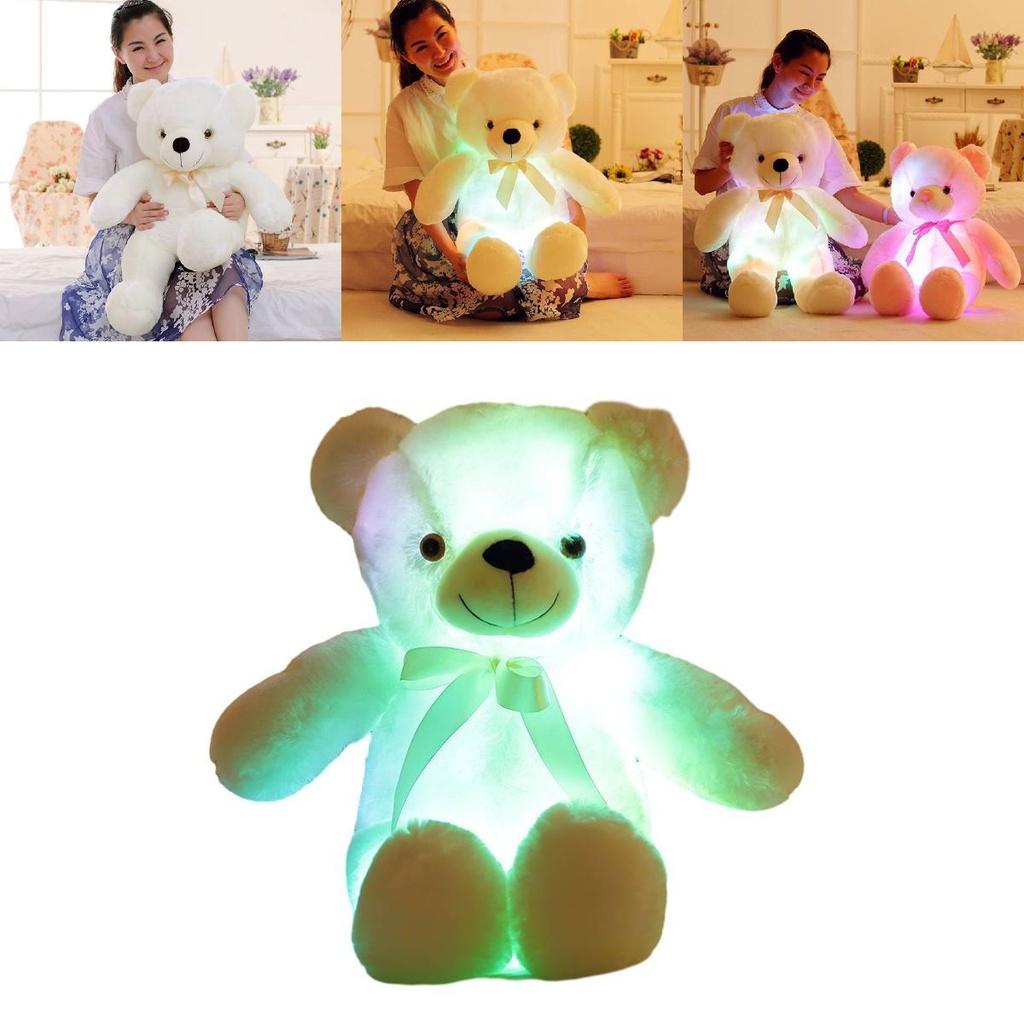 Adorable Teddy Bear Plush Toy With Led Colorful Lights Small Size Long Plush Flashing Function