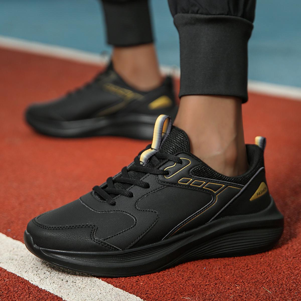 

2025 большой размер 45 кожаные спортивные туфли мужские мягкие подошвы легкие повседневные кроссовки мужские весенние, осенние и зимние дорожные туфли 38