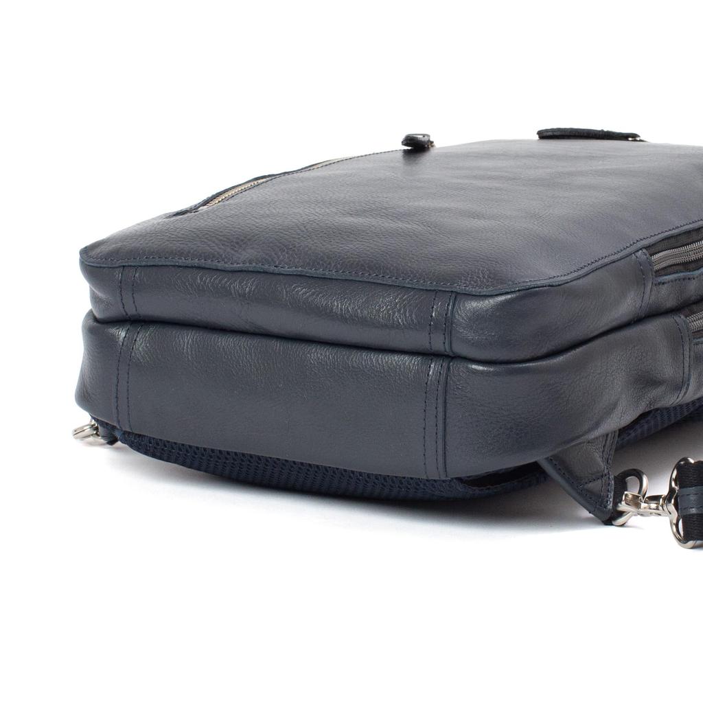 [Doubles] 2-Way BackpackBody Bag, Genuine Leather, A4 Size, JPU-7464 (Navy)