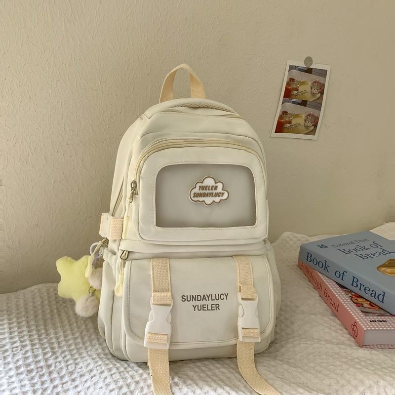 A Cute School style Backpack for Young Girls with A Large Capacity  A Casual Computer Backpack for Middle School Students' Travel