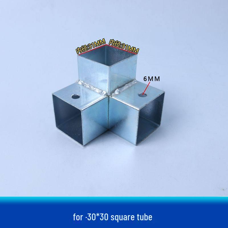 Wrought Iron Galvanized Steel Tube Corner Connectors – No-Weld Angle, Two-Way & Three-Way