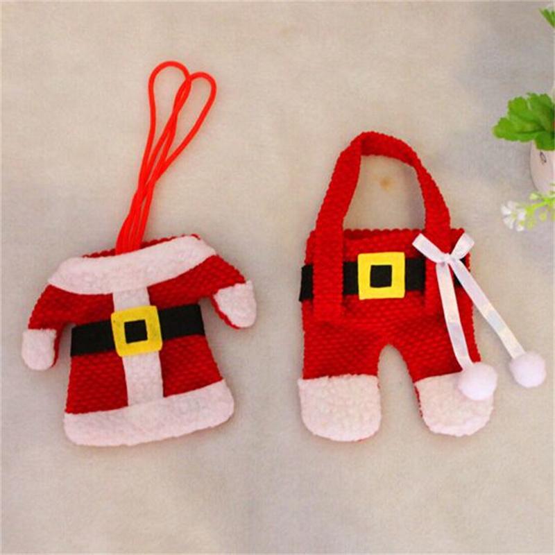 

Новый модный комплект из 2 предметов рождественской одежды, штанов, чехлов для ножей и вилок для Brincos, рождественский подарок для девочки 1set 2pcs